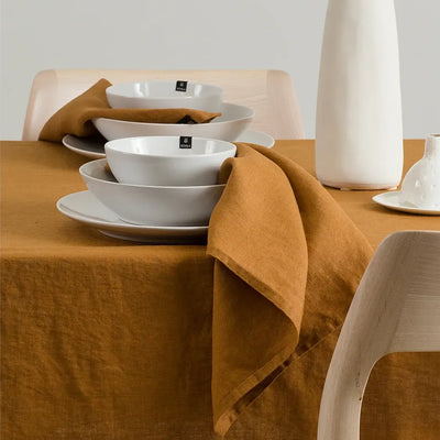 145x250cm Linen Tablecloth | Amber