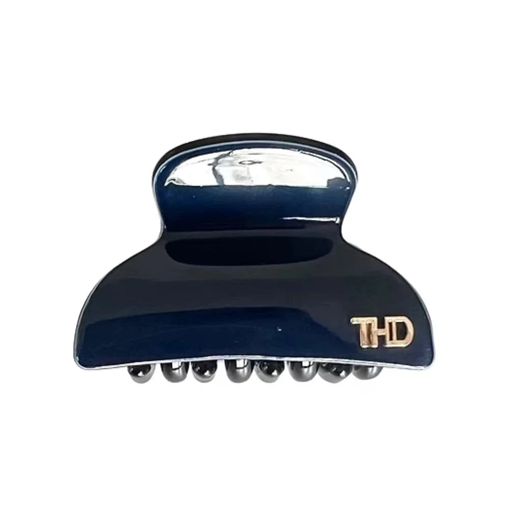 Acetate Small Hair Claw with Crystals | Deep Blue