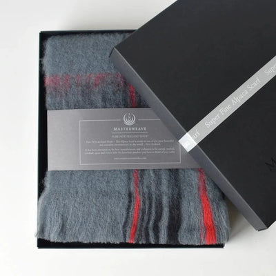 Alpaca Scarf Grey/Black Check