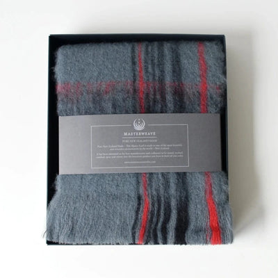 Alpaca Scarf Grey/Black Check