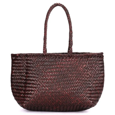Amalfi Woven Leather Shopper | Brown