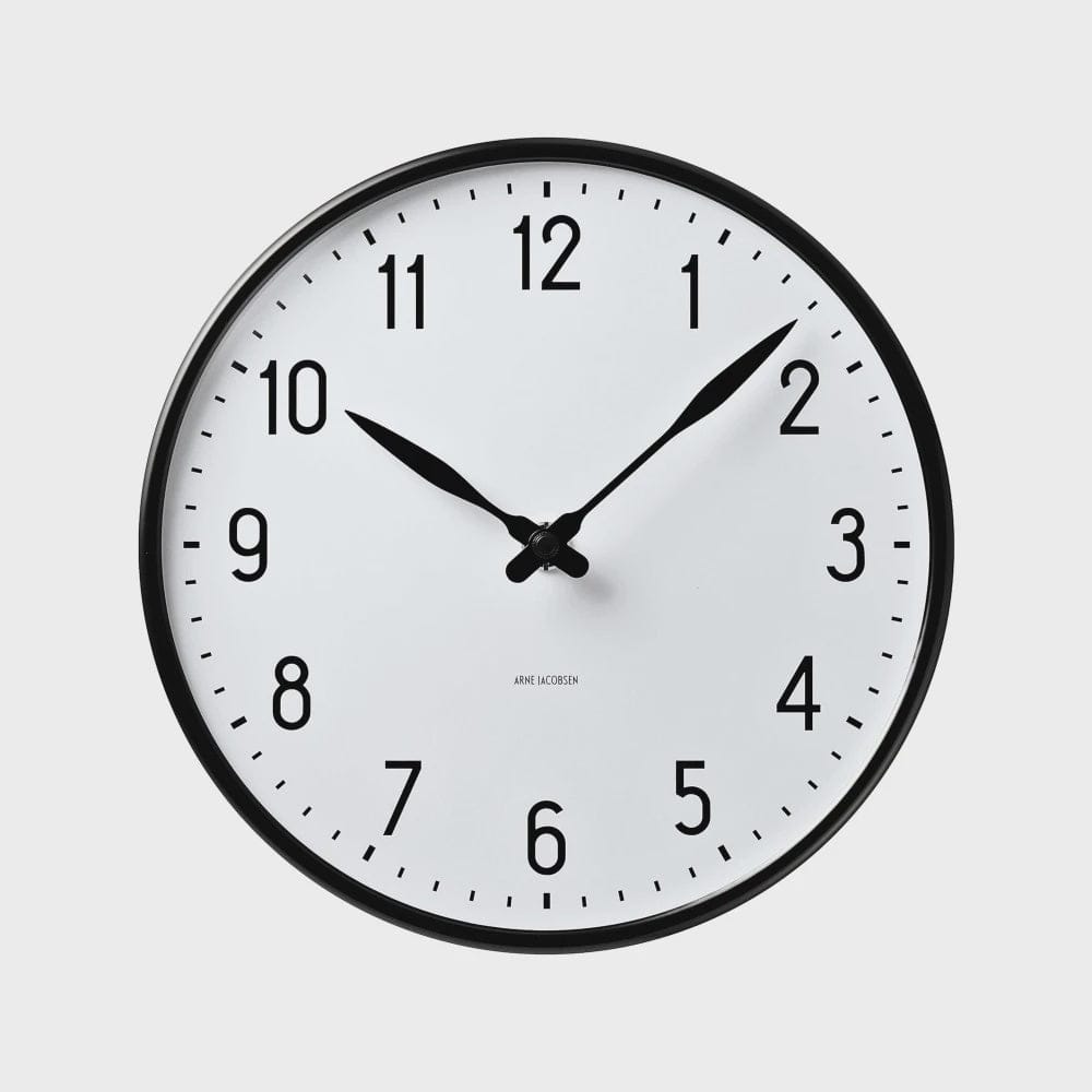 Arne Jacobsen Station Wall Clock | White/Black