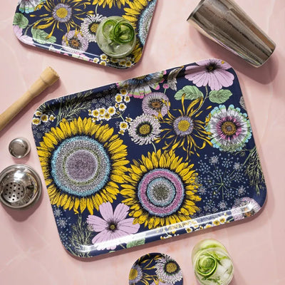 Birchwood Tray Large Rectangle | Sunflower Navy