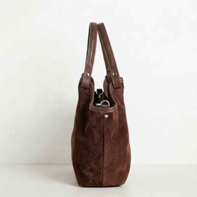 Calf-Suede Rosina Bag Cognac