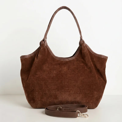 Calf-Suede Rosina Bag Cognac