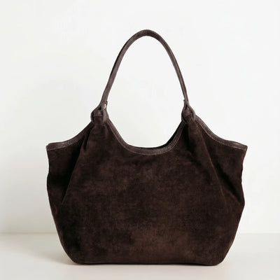 Calf-Suede Rosina Bag Dark Chocolate