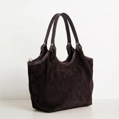 Calf-Suede Rosina Bag Dark Chocolate