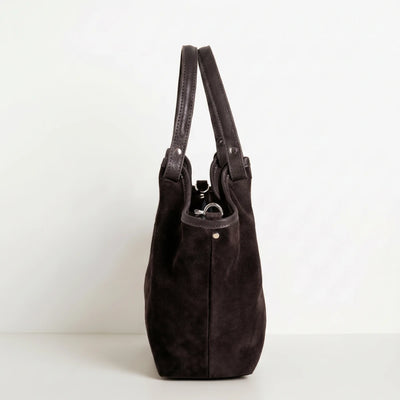 Calf-Suede Rosina Bag Dark Chocolate