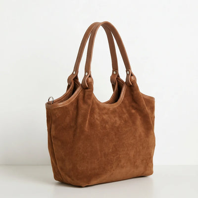 Calf-Suede Rosina Bag Dark Chocolate Tan