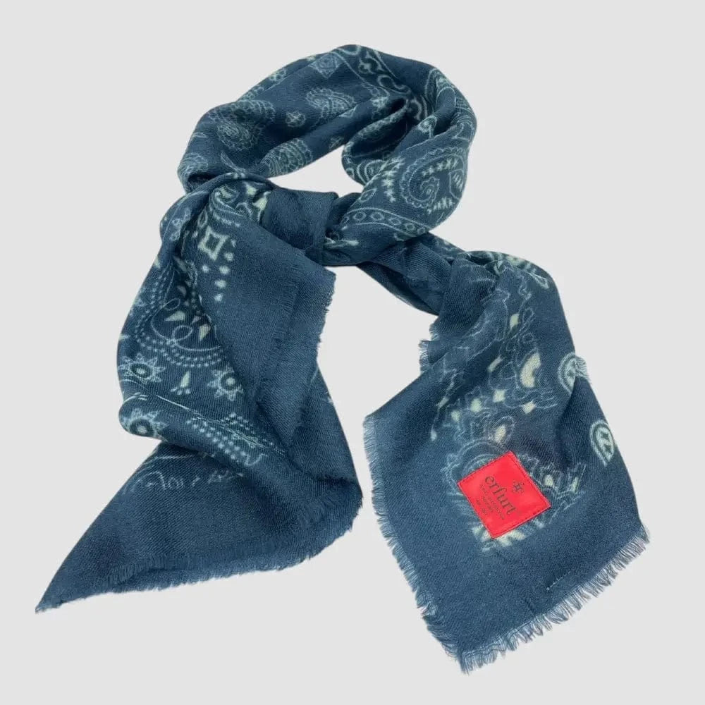Cashmere Wool Scarf | Paisley Soft | Navy Blue