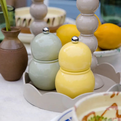 Chubby Salt or Pepper Grinder 12cm | Sage Green