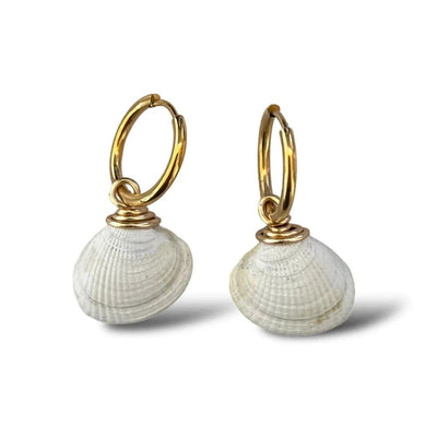 Cockle Shell Hoop Earrings | Gold Plated/Stainless Steel