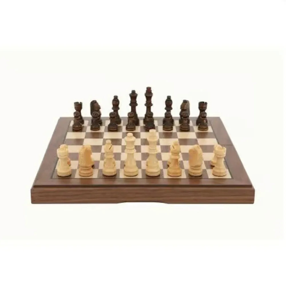 Dal Rossi Fold Away Walnut Chess Set 30cm