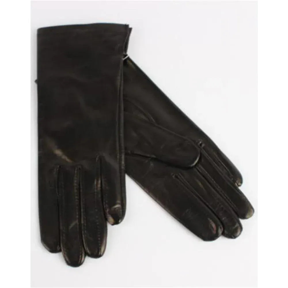 Italian Leather Silk Lined Gloves | 2394 Black