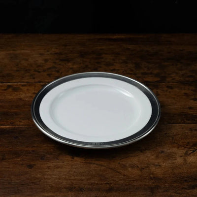 Italian Pewter and Ceramic Dinner Plate