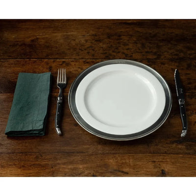 Italian Pewter and Ceramic Dinner Plate