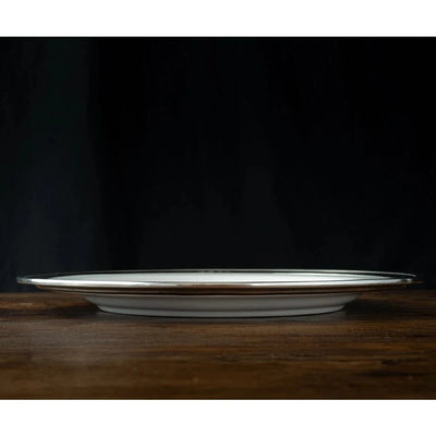 Italian Pewter and Ceramic Dinner Plate