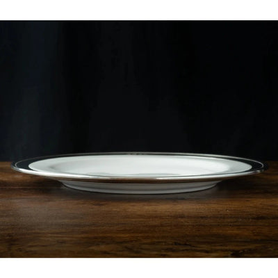 Italian Pewter and Ceramic Dinner Plate