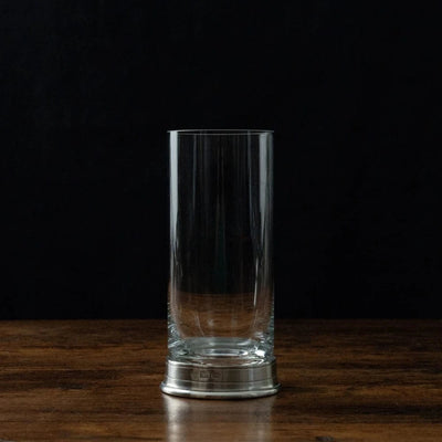Italian Pewter and Crystal Highball Glass
