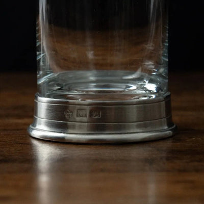 Italian Pewter and Crystal Highball Glass