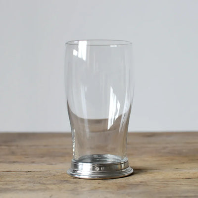 Italian Pewter and Crystal Pint Glass