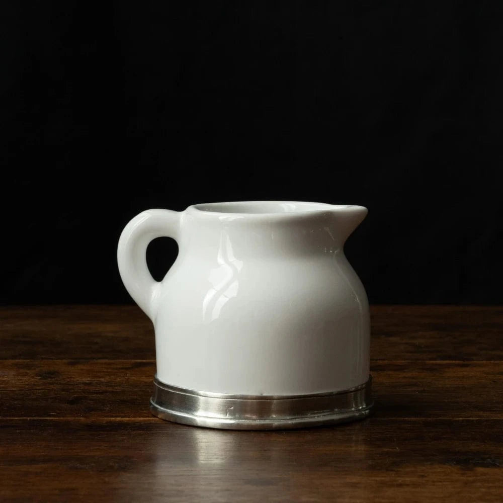 Italian Pewter Ceramic Jug | Milk