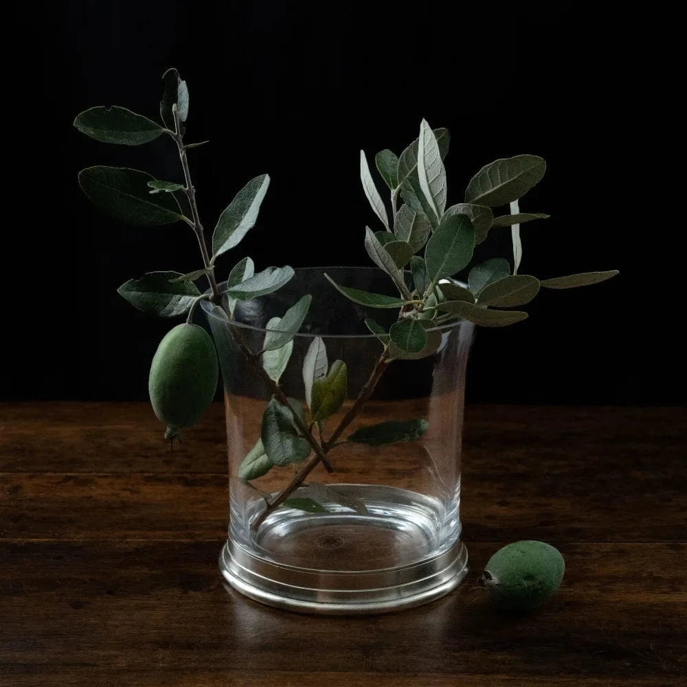 Italian Pewter Crystal Ice Bucket