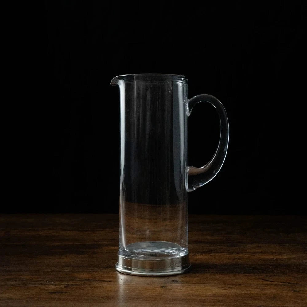 Italian Pewter & Crystal Pitcher