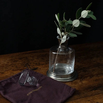 Italian Pewter & Crystal Spirit Decanter