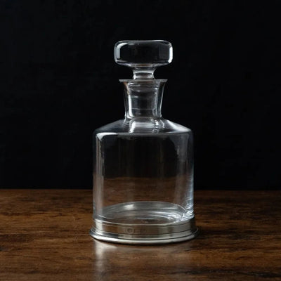 Italian Pewter & Crystal Spirit Decanter