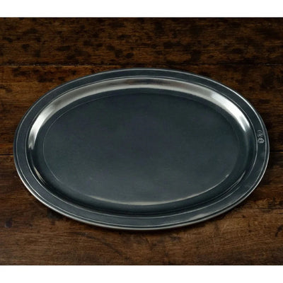 Italian Pewter Oval Tray 'Orvieto' | Large