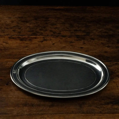 Italian Pewter Oval Tray 'Orvieto' | Medium
