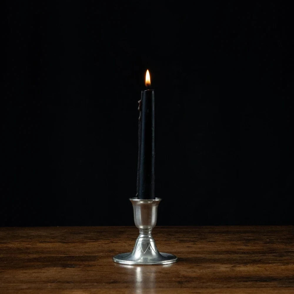 Italian Pewter Short Candlestick