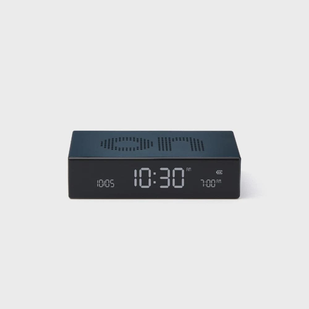 Lexon Flip Premium Reversible LCD Alarm Clock Dark Blue
