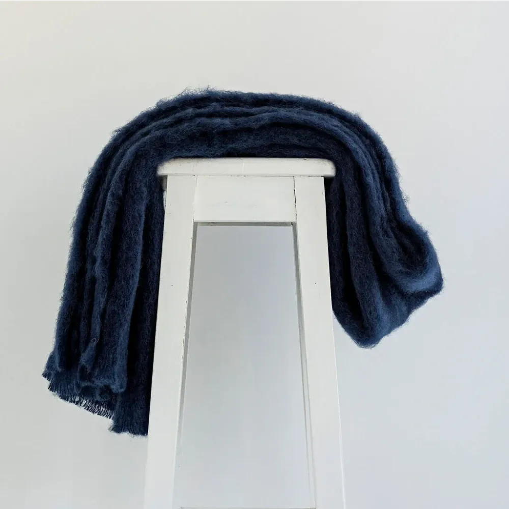 Mohair Throw | Navy