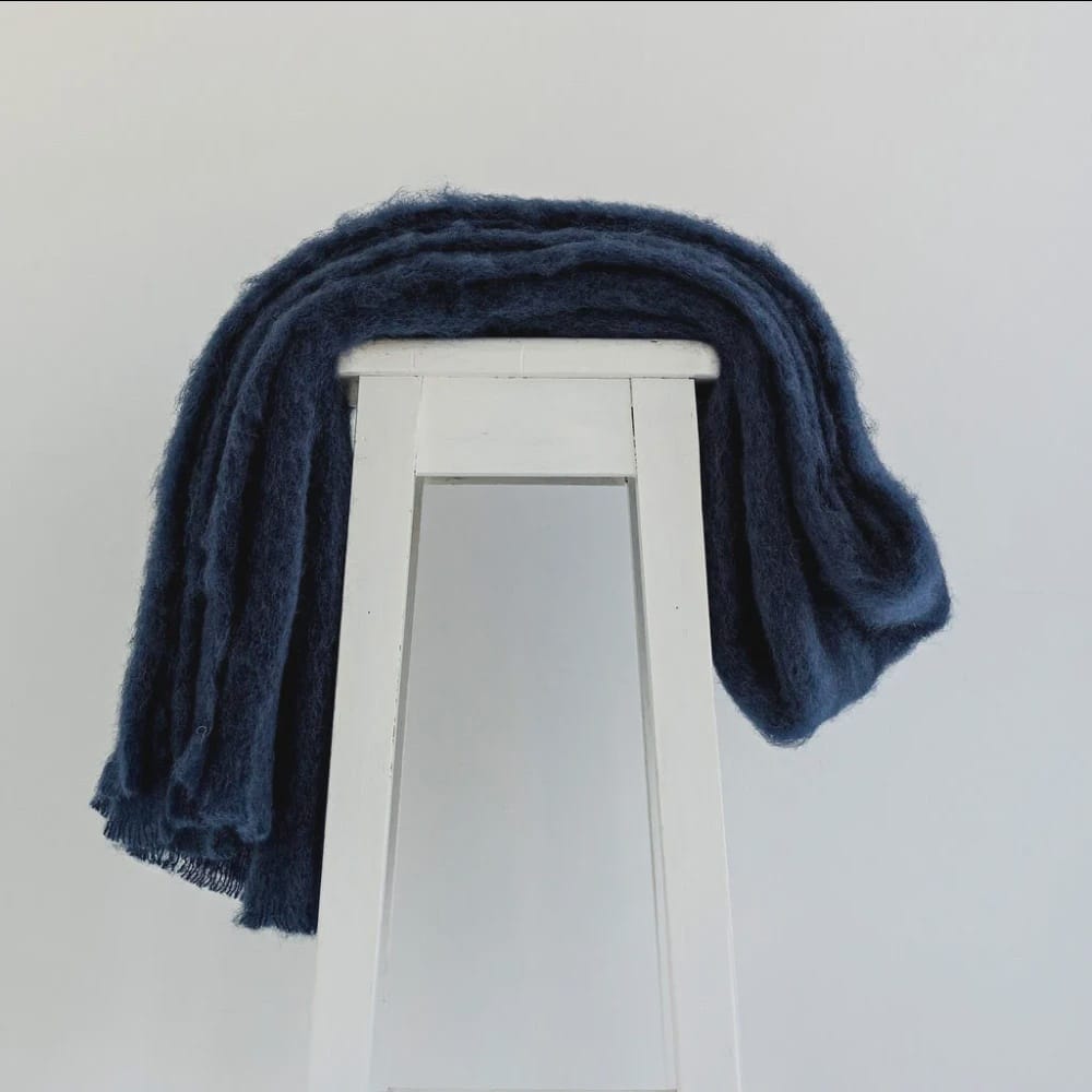 Mohair Throw | Navy