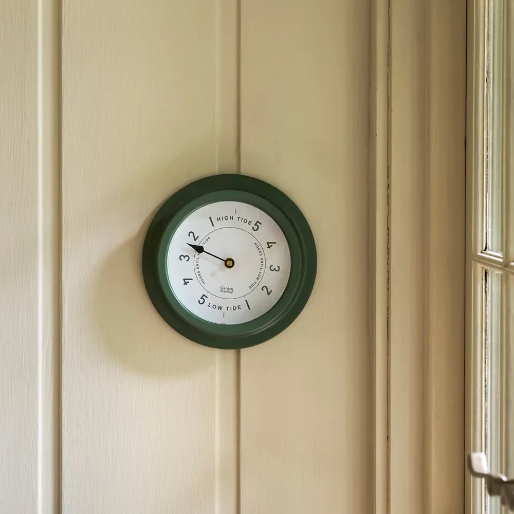 Narberth Tide Clock 22.7cm | Steel Thistle Green