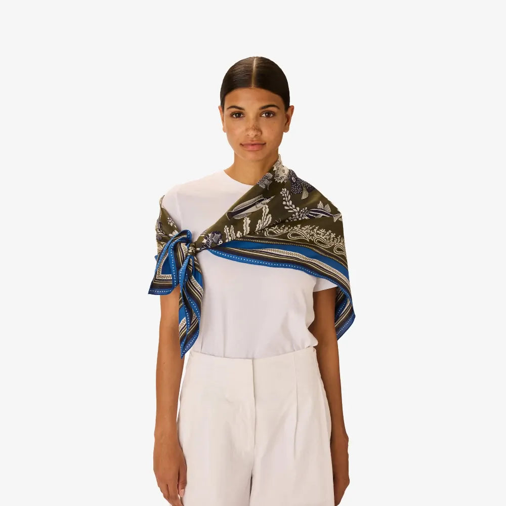 Neptune | Khaki Square Scarf