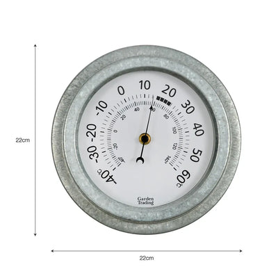 St Ives Thermometer | Galvanised Steel Silver