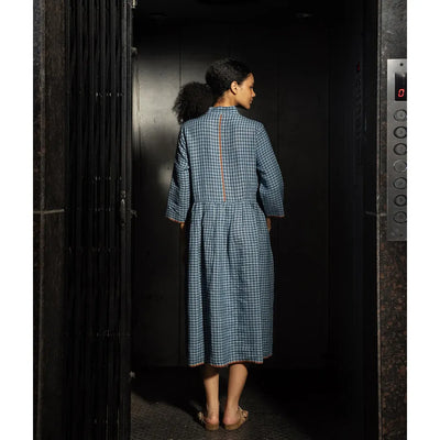 Tara Linen Dress | Ash Blue