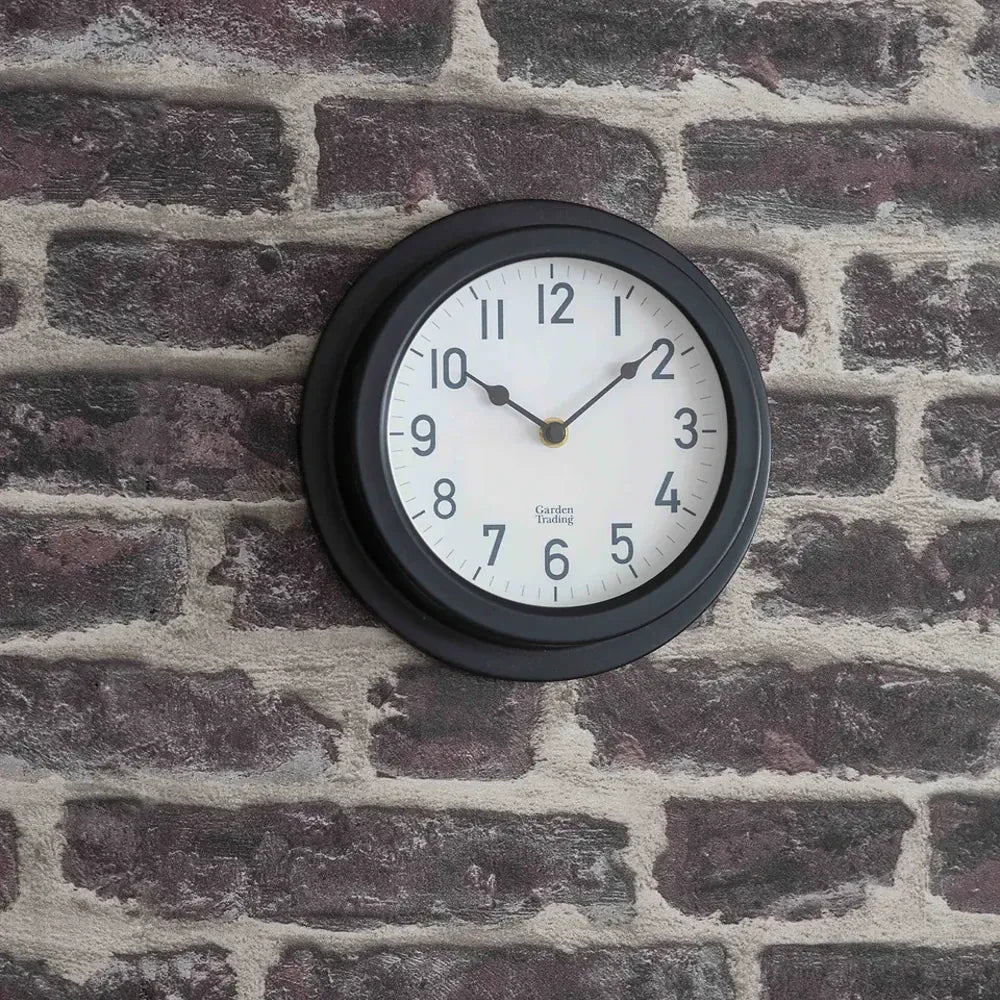 Tenby Clock 22cm | Steel Carbon