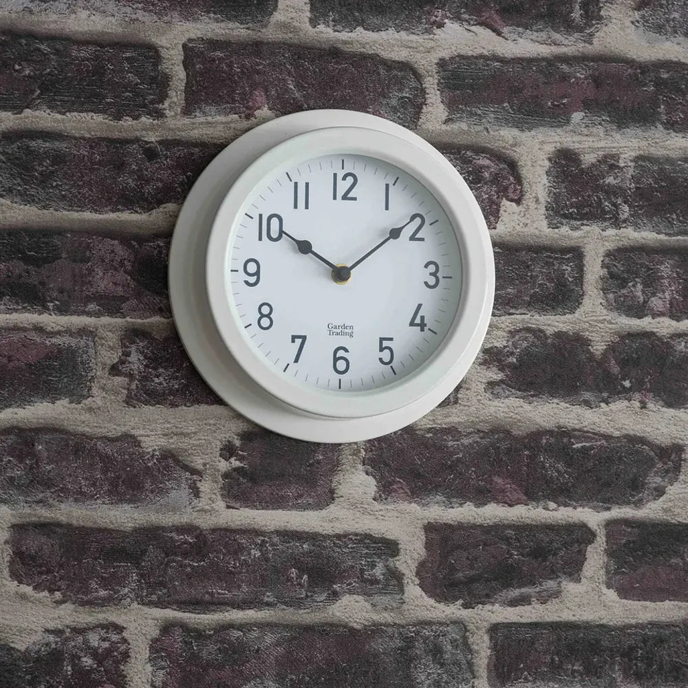 Tenby Clock 22cm | Steel Lily White