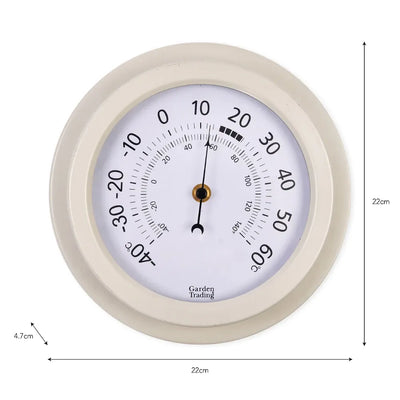 Tenby Thermometer | Steel Lily White