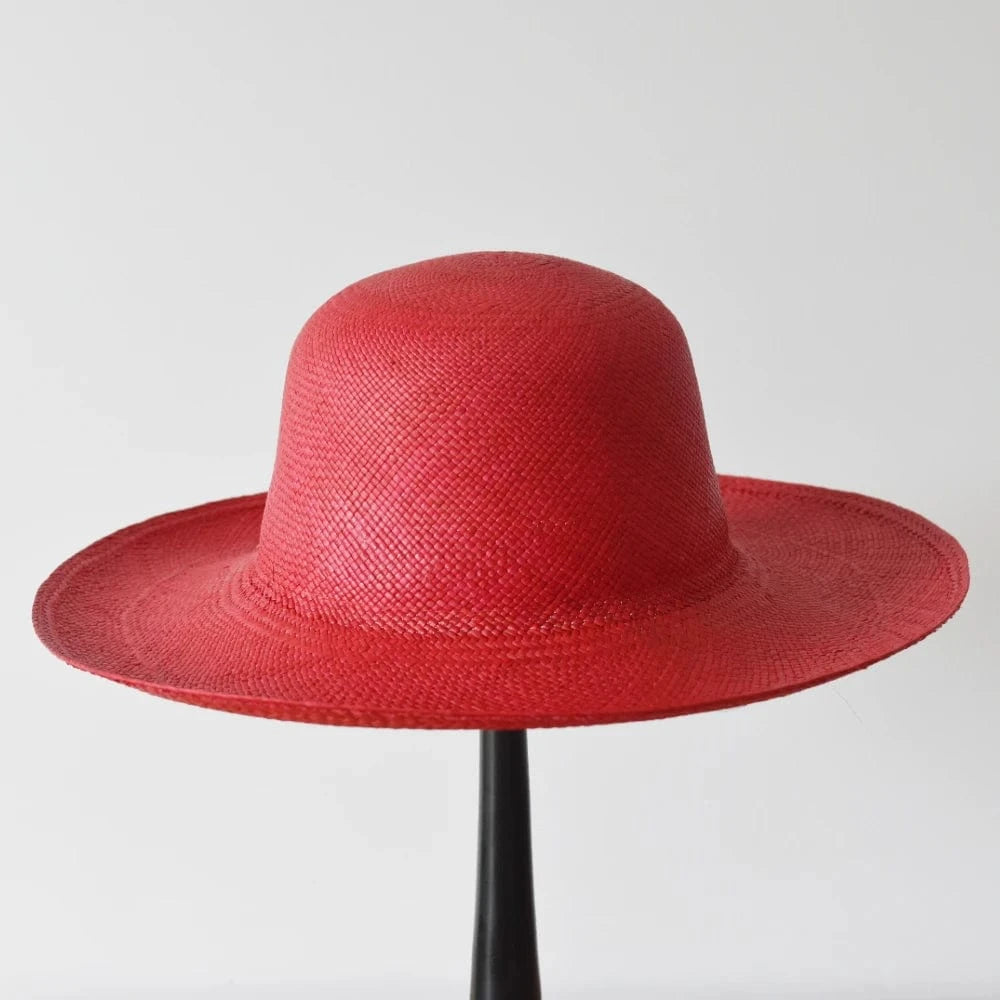 Wide Brim Panama Hat | Red