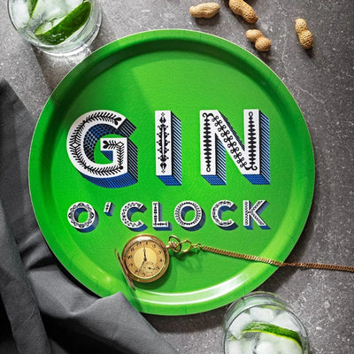 Birchwood Tray | Gin O'Clock/Lime Green