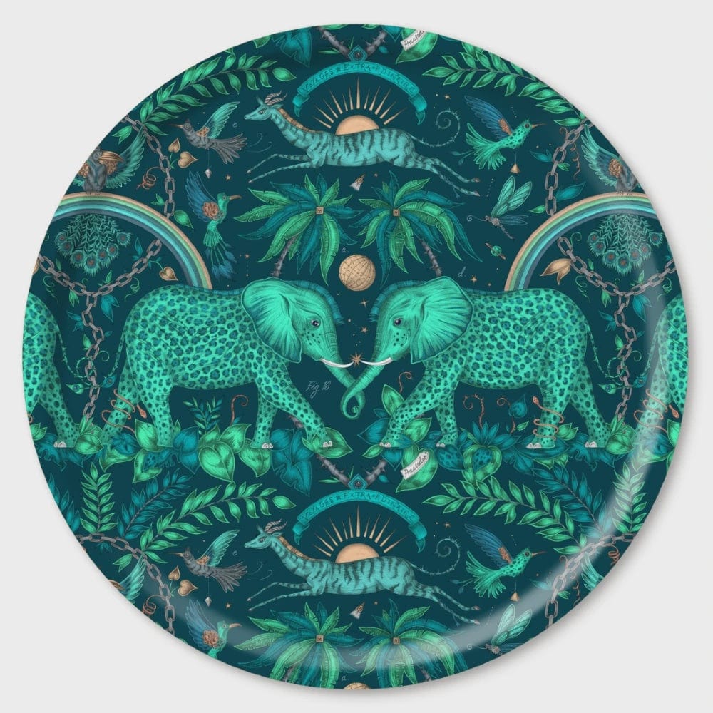 Birchwood Tray Large Round | Zambezi/Teal