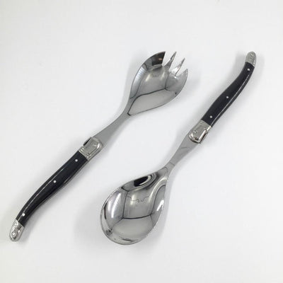 Black Laguiole Salad Server Set Gift Box