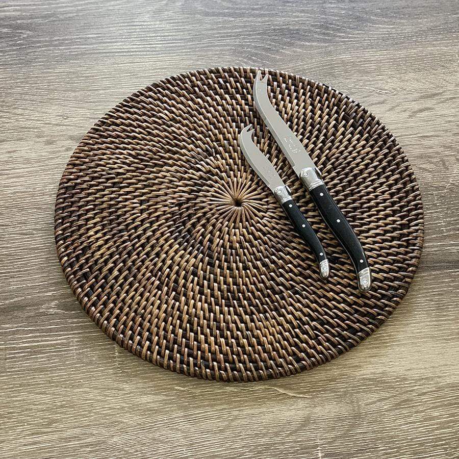 Brown Rattan Placemat Round | Brown