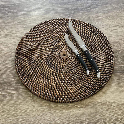 Brown Rattan Placemat Round | Brown