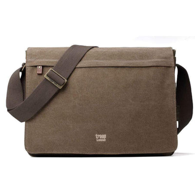 Brown Troop Classic Flap Satchel Large